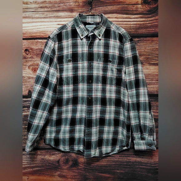 Carhartt Black and White Casual Button Down Men's Shirt! Size Medium - Picture 1 of 4